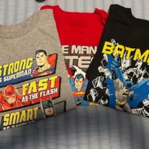 3 BOYS SUPPER HERO TEES. SIZE 14/16